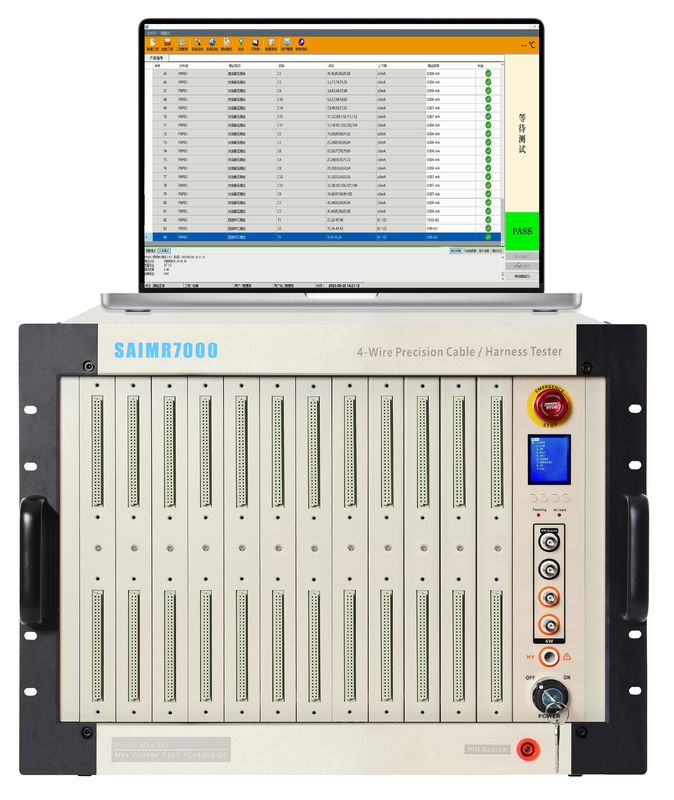 Δοκιμασία τάσης συνεχούς ρεύματος 30V-4000V Εξοπλισμός δοκιμής συναρμολόγησης καλωδίων 16/32/48/64 PIN